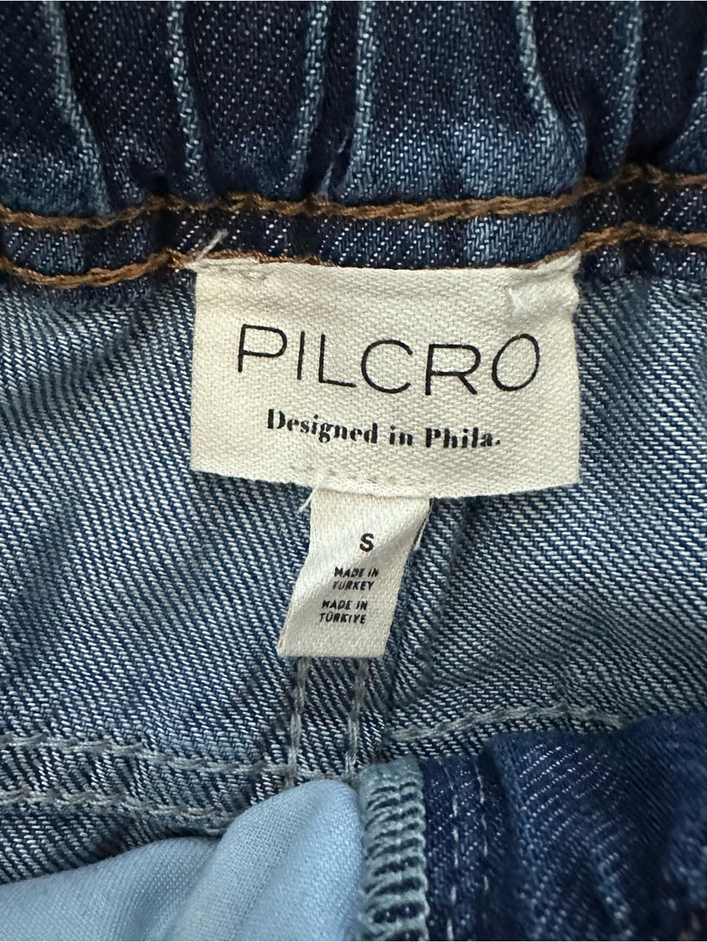 PILCRO Wide-Leg Drawstring Denim Jeans - Blue - Picture 4 of 10